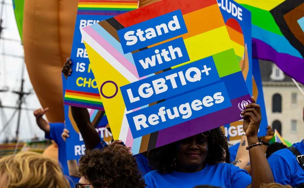 Website The Netherlands. LGBTIQ+ Refugees And Asylum Seekers Celebrate Pride On UNHCR’S Boat During The Amsterdam Canal Parade 2023.