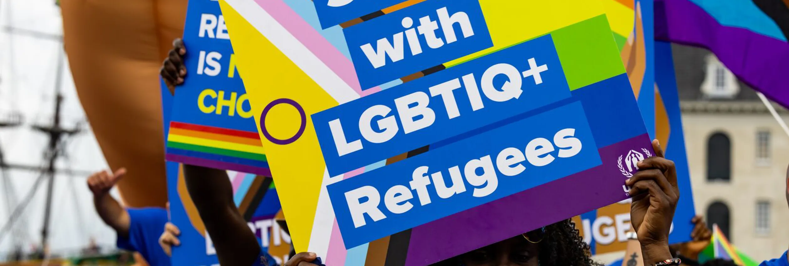 Website The Netherlands. LGBTIQ+ Refugees And Asylum Seekers Celebrate Pride On UNHCR’S Boat During The Amsterdam Canal Parade 2023.